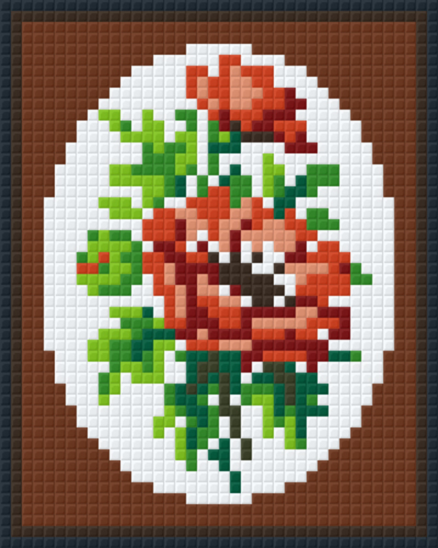Red Anenome In Oval One [1] Baseplate PixelHobby Mini-mosaic Art Kit image 0